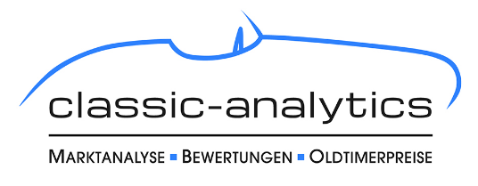 Logo von "Classic Analytics" mit dem Slogan "Marktanalyse | Bewertungen | Oldtimerpreise"